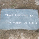 Replica of the Money Pit inscribed stone