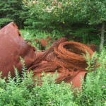 Scrap metal from previous excavations on Oak Island