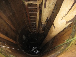 Looking down Borehole 10X, Oak Island